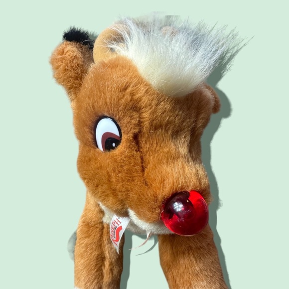 Vintage 1999 Rudolph The Red Nose Reindeer Christmas Plush Stuffed Animal Toy - Picture 3 of 10
